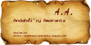 Andaházy Amaranta névjegykártya